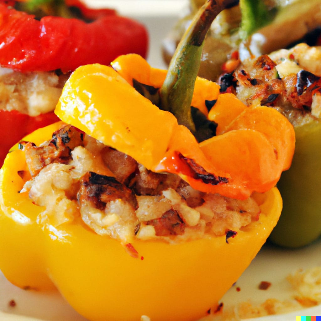 Home 6 Roasted Stuffed Bell Peppers